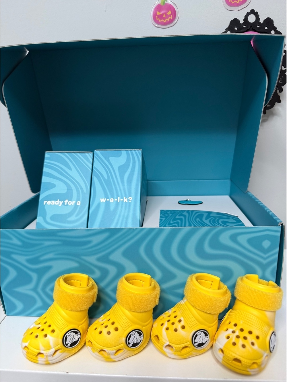 BARK Crocs Yellow Dog Boot Shoes Size Small New